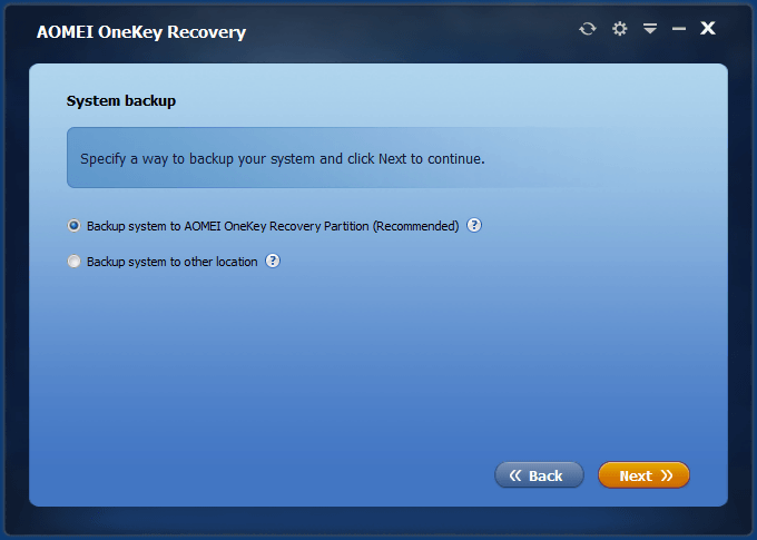 AOMEI OneKey Recovery